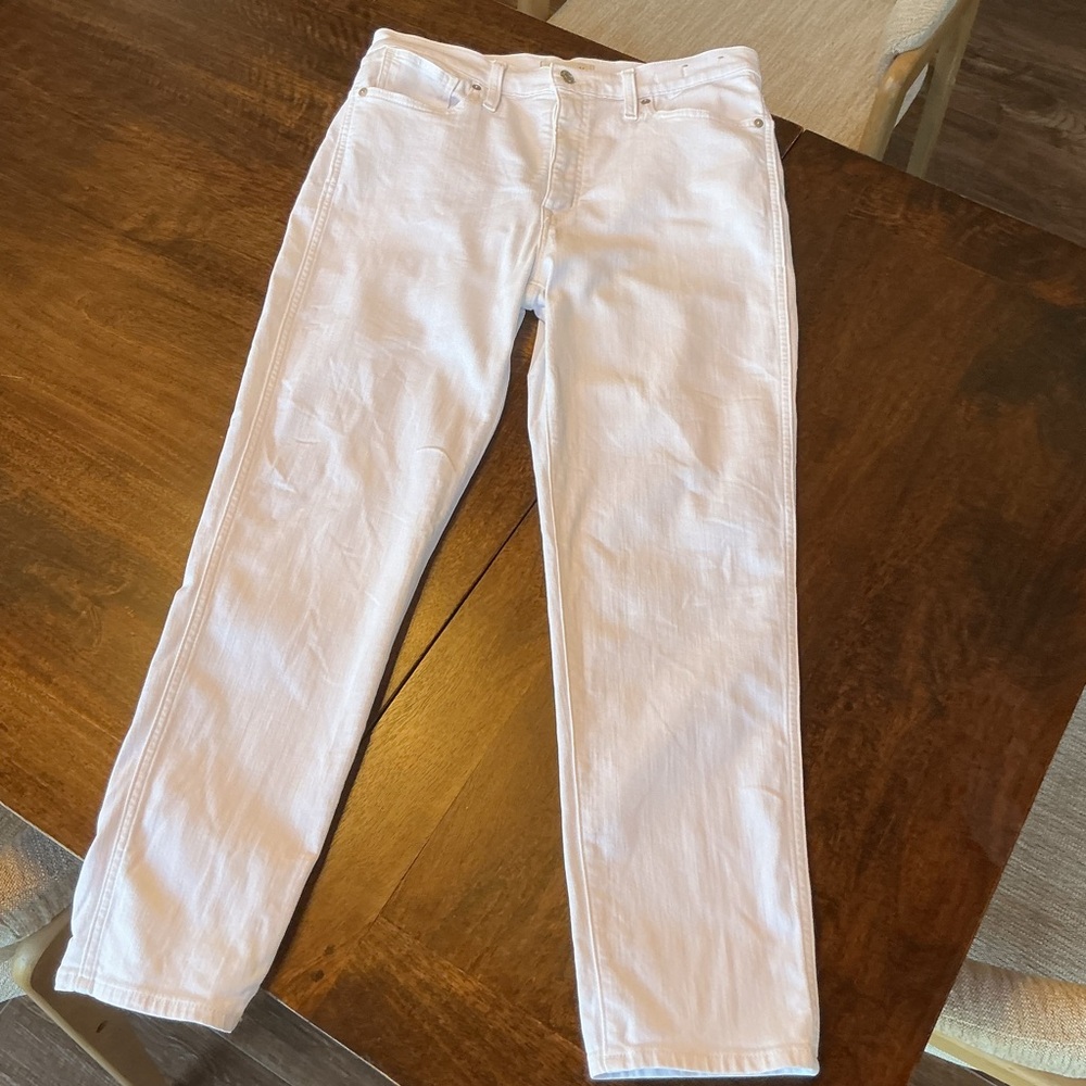 Madewell Stovepipe White Jeans Size 30 High Rise Crop Straight